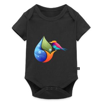 Polygonal Tier farbenfroh geometrie hand birne - Baby Premium Kurzarmbody - Schwarz - Vorne
