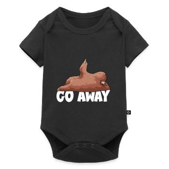 Go Away Faultier für einen Faulenzer Morgenmuffel - Baby Premium Kurzarmbody - Schwarz - Vorne