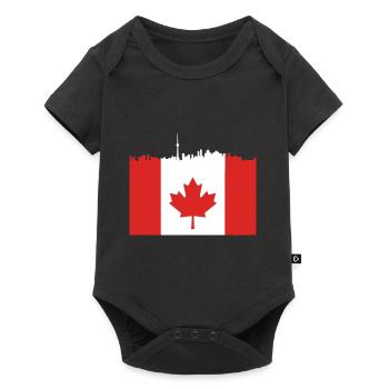 Skyline Maple Leaf kanadisch Geschenk - Baby Premium Kurzarmbody - Schwarz - Vorne