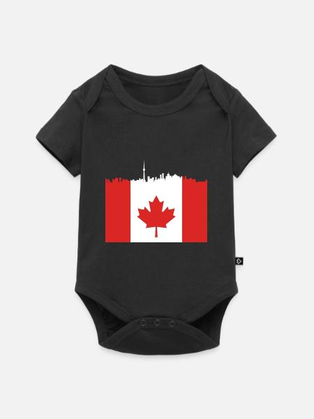 Skyline Maple Leaf kanadisch Geschenk - Baby Premium Kurzarmbody - Schwarz