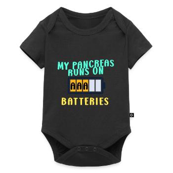 Mon pancréas fonctionne avec des piles AAA W - Body à manches courtes Premium Bébé - noir - Devant