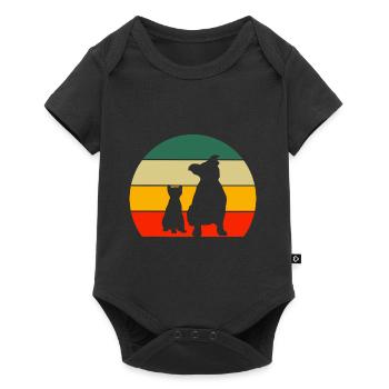Dog Owner Gift Retro Dogs Cat - Baby Premium short-sleeve bodysuit - black - Front