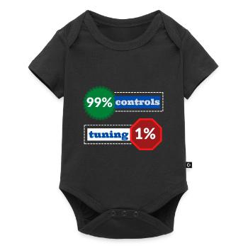 1% Abstimmung 99% Kontrollen - Baby Premium Kurzarmbody - Schwarz - Vorne