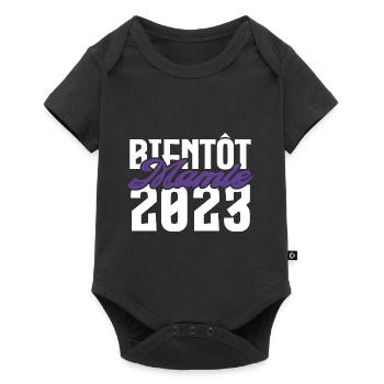 Cadeau Annonce grossesse bientôt Mamie 2023. - Body à manches courtes Premium Bébé - noir - Devant