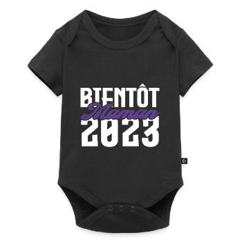 Cadeau Annonce grossesse bientôt Maman 2023. mama. - Body à manches courtes Premium Bébé - noir - Devant