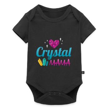 Crystal Mama / Crystals, Healing Stones, Spiritual - Baby Premium short-sleeve bodysuit - black - Front