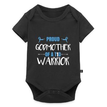 Proud Godmother Of A T1D Warrior - Baby Premium short-sleeve bodysuit - black - Front