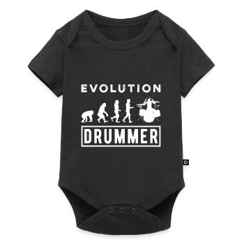 Evolution of man Drums Band Retro Vintage Drummer - Baby Premium Kurzarmbody - Schwarz - Vorne