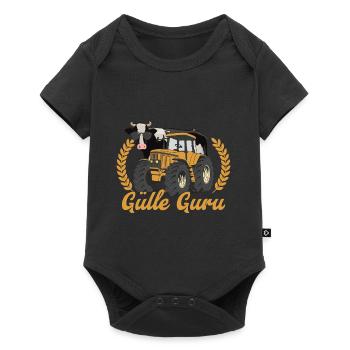 Gülle Guru Kuh Landwirt - Baby Premium Kurzarmbody - Schwarz - Vorne