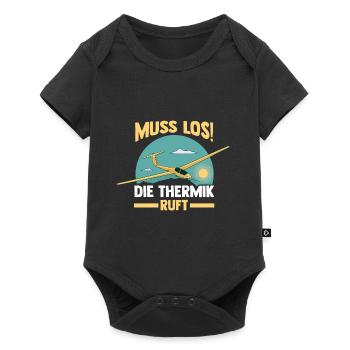 Segelflieger Fliegen Segelfliegen - Baby Premium Kurzarmbody - Schwarz - Vorne