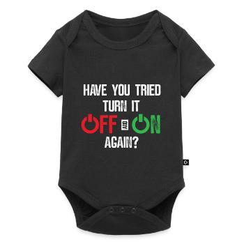 Versucht Aus- und anzuschalten? - Lustig - Baby Premium Kurzarmbody - Schwarz - Vorne