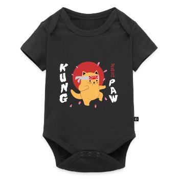 Kung Fu Katze - Fun - Baby Premium Kurzarmbody - Schwarz - Vorne