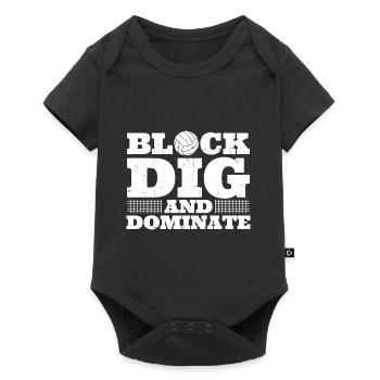 Volleyball Sports Spiker Blocker Block Dig And Dom - Baby Premium Kurzarmbody - Schwarz - Vorne