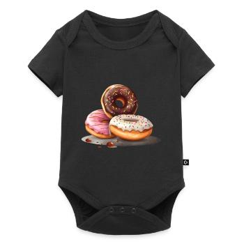 Donut für einen Donut-Liebhaber - Baby Premium Kurzarmbody - Schwarz - Vorne