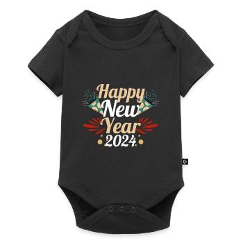 Bonne année Réveillon du Nouvel An 2024 - Body à manches courtes Premium Bébé - noir - Devant
