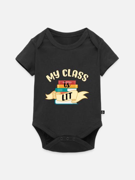 Meine Klasse ist Literatur - Baby Premium Kurzarmbody - Schwarz