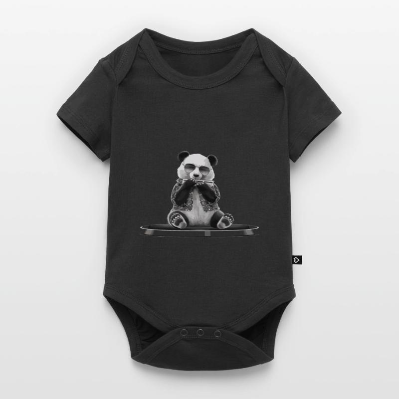 Panda Harmonica Playing Gift Baby Premium short-sleeve bodysuit