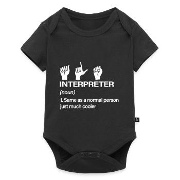 Funny ASL Interpreter Definition American Sign - Baby Premium short-sleeve bodysuit - black - Front