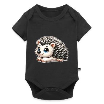 Igel - Baby Premium Kurzarmbody - Schwarz - Vorne
