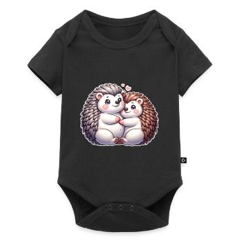 Maman hérisson - Body à manches courtes Premium Bébé - noir - Devant