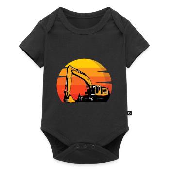 Baggerfahrer Baggerfahrer - Baby Premium Kurzarmbody - Schwarz - Vorne
