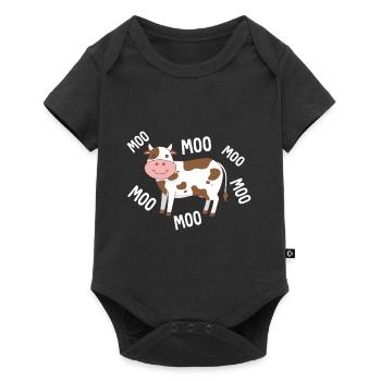 Cow Farmer Funny Farming Cows Animal Farm - Baby Premium short-sleeve bodysuit - black - Front