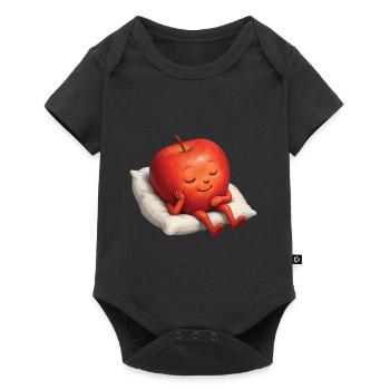 Apfel - Baby Premium Kurzarmbody - Schwarz - Vorne