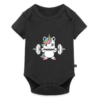 Humour musculation - Body à manches courtes Premium Bébé - noir - Devant