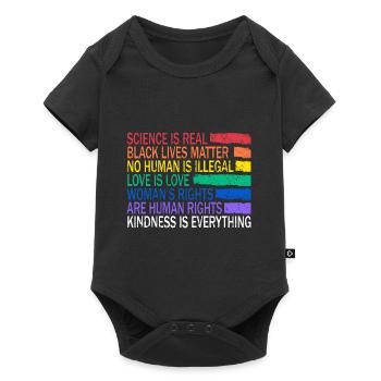 Rainbow Arc-en-ciel Lesbe Pride LGBTQ Vêtements Homme - Body à manches courtes Premium Bébé - noir - Devant