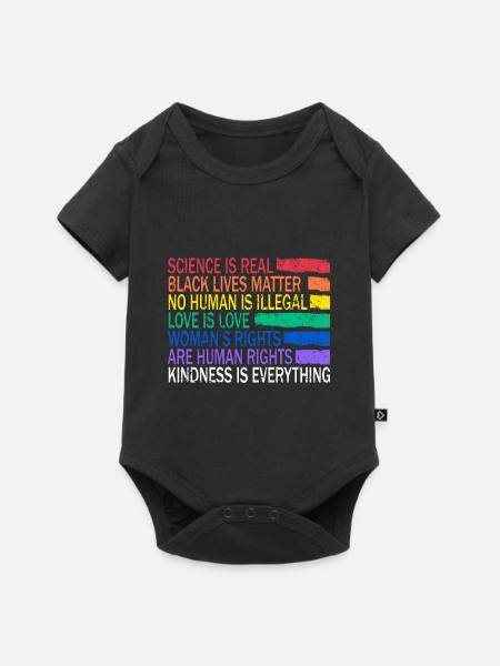 Rainbow Regenbogen Lesbe Pride LGBTQ Kleidung Mann - Baby Premium Kurzarmbody - Schwarz
