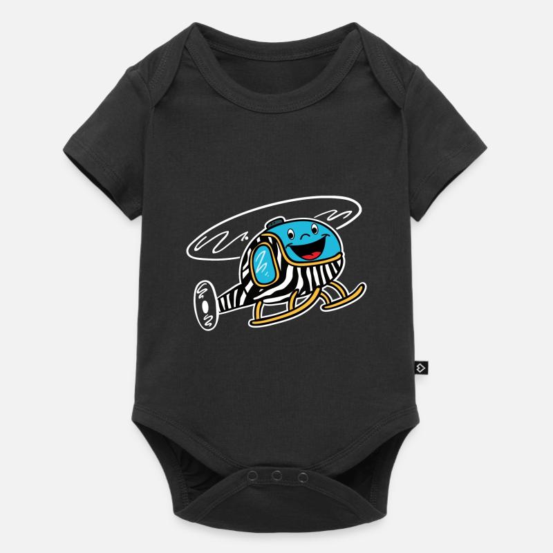 Drôle d’hélicoptère Safari - Body à manches courtes Premium Bébé - noir