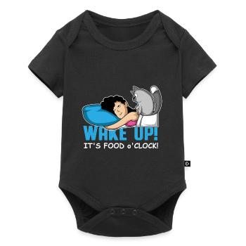 Food watch cat lovers gift - Baby Premium short-sleeve bodysuit - black - Front