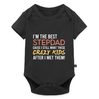 Best Stepfather Funny Dad Love Father's Day Par - Baby Premium short-sleeve bodysuit - black - Front