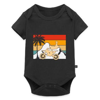 Dirt Bike Rider Retro Sunset - Baby Premium short-sleeve bodysuit - black - Front