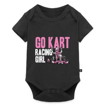 Kart Racing Girl. Girl Racer Gift - Baby Premium short-sleeve bodysuit - black - Front
