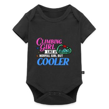 Felsklettern Klettern Indoor Bouldern Mädchen Wand - Baby Premium Kurzarmbody - Schwarz - Vorne