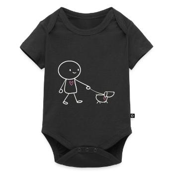 Mignon Chien Cadeau Propriétaire de Chien Stick Figure - Body à manches courtes Premium Bébé - noir - Devant