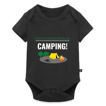 Überleben: AN - Camping! - Baby Premium Kurzarmbody - Schwarz - Vorne