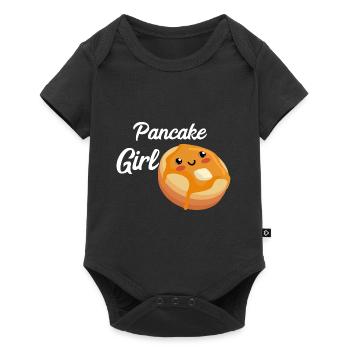 Pancake Pfannenkuchen Süßes Frühstück Essen - Baby Premium Kurzarmbody - Schwarz - Vorne