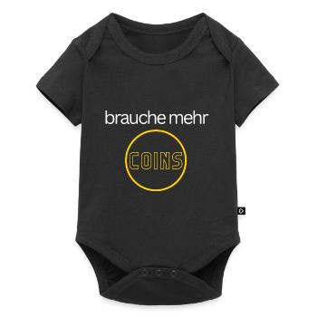 brauche mehr coins - Baby Premium Kurzarmbody - Schwarz - Vorne