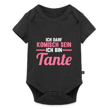 Patinntante Patin Tante - Baby Premium Kurzarmbody - Schwarz - Vorne