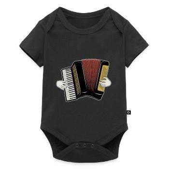 Accordion, accordion music motif with hands - Baby Premium short-sleeve bodysuit - black - Front