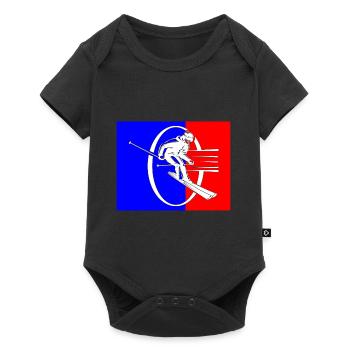 Skifahrer Lifestyle Skibekleidung Bekleidung Winte - Baby Premium Kurzarmbody - Schwarz - Vorne