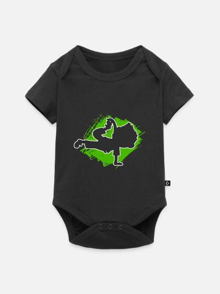 Breakdance Tänzer - Baby Premium Kurzarmbody - Schwarz