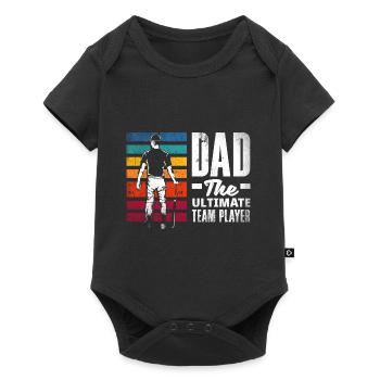 Dad The Ultimate Teamplayer Fathers Day Baseball - Baby Premium Kurzarmbody - Schwarz - Vorne