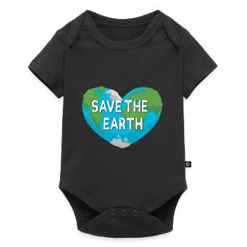 Save the Earth - Erde retten! - Baby Premium Kurzarmbody - Schwarz - Vorne