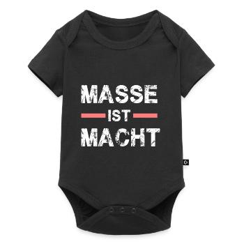Masse ist Macht für kräftige Leute - Baby Premium Kurzarmbody - Schwarz - Vorne