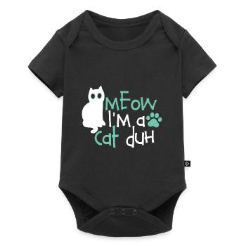 Lustige Katze Bekleidung Halloween Miau Ich bin eine Katze Duh - Baby Premium Kurzarmbody - Schwarz - Vorne