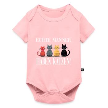 Echte Männer haben Katzen - Baby Premium Kurzarmbody - Rosa - Vorne