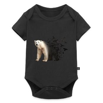 Ours blanc - Body à manches courtes Premium Bébé - noir - Devant